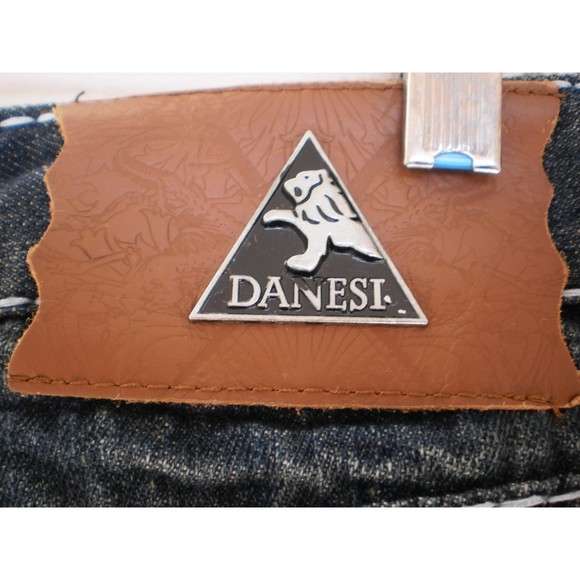 Danesi Dark Blue Denim Jeans Union Jack Pocket Detail Mens Size 34 - Picture 9 of 13